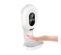 Teahutty Dispenser automatico di sapone da 350 ml, disinfettante per le mani touchless montato a parete, dispenser di sapone con display a LED e vassoio anti-fuoriuscita