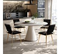 Teahutty Set di 2 sedie da cucina, ergonomiche, schienale su schiena, con gambe in velluto e metallo, per soggiorno, ufficio, sala da pranzo