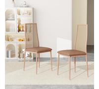 Teahutty Set di 2 sedie da pranzo in rattan, sedie da pranzo in legno con schienale in canna e seduta imbottita, sedie moderne di metà secolo per cucina, soggiorno, camera da letto (colore naturale)