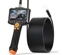 Teahutty Telecamera endoscopio industriale con luce, schermo IPS da 4,3 pollici 1080P con 8 LED, fotocamera endoscopio girevole semicircolare, batteria ricaricabile, durata della batteria 3,5 ore