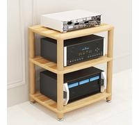 Teak Audio Rack 2/3/4 Tier AV Media Tower per console di gioco e Home Theater Centro di intrattenimento in legno per soggiorno Sistema HiFi & DVD Storage