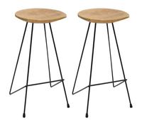 Teak Wood Bar Stools Set di 2 sedie moderne da Dining Chairs for Kitchen Counter, Tall Island Seating