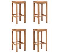Teak Wood Bar Stools, Set di 4, Solido Hardwood Counter Height Chairs for Kitchen Island Dining Room