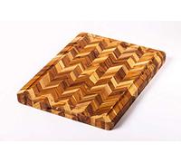 TeakHaus Tavola da taglio per aringhe con impugnature + canale per succhi (rettangolare) | 50,8 x 40,6 x 3,8 cm