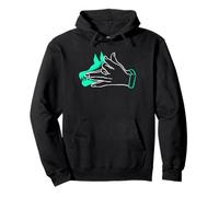 Teal Aqua Aqua Feed the Wolf Within Teal Aqua Aqua Graphic Felpa con Cappuccio