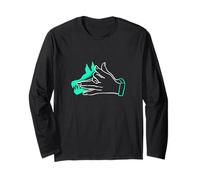 Teal Aqua Aqua Feed the Wolf Within Teal Aqua Aqua Graphic Maglia a Manica