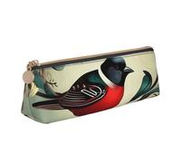 Teal Birds Musical Note Stampa Triangolare Astuccio Cancelleria Organizer Pouch Daily Travel Office Accessory