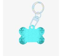 Teal Blue Printing Fashion Dog Tag Portachiavi in acrilico a forma di osso a doppia faccia Etichette modello per cani e gatti
