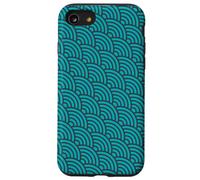 Teal Diagonal Arches Scale Bow Geometric Armor Pattern Custodia per iPhone SE (2020) / 7 / 8