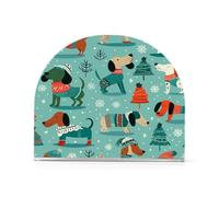 Teal Funny and Playful Dogs - Portatovaglioli in tessuto acrilico per bagno, ristorante, autoportante per tovaglioli di carta, decorazioni per la casa per feste, matrimoni, eventi