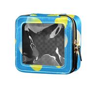 Teal Gradient Valentine Love Clear Small Makeup Bag per borsa Borse da viaggio per articoli da toeletta Custodia cosmetica da viaggio per viaggi