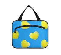 Teal Gradient Valentine Love Hanging Borse per le donne in viaggio con gancio, Designer Chic Makeup Bag Organizer per le donne Viaggi Hotel organizador de maquillaje para L