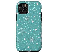 Teal Snowflakes Pattern Winter Christmas Holidays Snow Custodia per iPhone 11 Pro