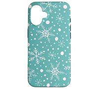 Teal Snowflakes Pattern Winter Christmas Holidays Snow Custodia per iPhone 16