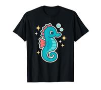 Teal Stardust Seahorse Under Bubbles And Stars per i Bambini Ora. Maglietta