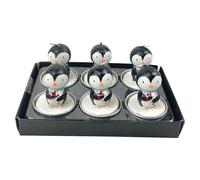 tealight a forma di animale dei cartoni animati - Set di colorate e inodori, piccole e durevoli durano 3 ore, mini candela senza fumo, regalo per feste di compleanno, decorazione per