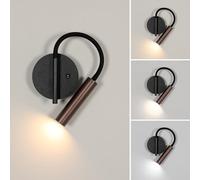 Tealight Applique da parete Interno, Lampada da Lettura da Parete, Lampada da Comodino LED, 3000/4500/6500K, 360° Orientabile Faretti da Parete Alluminio per Camera da Letto (Con Interruttore)