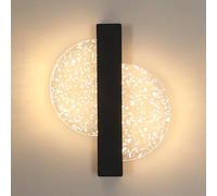 Tealight Applique Moderne da Interno, Lampada da Parete, 12W 3000K Luce Calda, Decorazioni murali，Lampada Muro per Camera da Letto, Soggiorno Scale Corridoio, Sala da pranzo, Design Creativo Nero