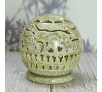 Tealight Candle Holder Soapstone/Gift for Loved Ones/Home/Office Decor (ELEPHANT)