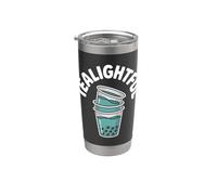 Tealightful Fun Bubble Tea Design Bicchiere termico in acciaio inox doppia parete