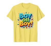 Team Boy Oh Boy! Sport giocoso & Adventure Theme Maglietta, Uomo, Limone, L