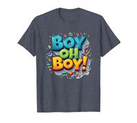 Team Boy Oh Boy! Sport giocoso & Adventure Theme Maglietta, Uomo, Pervinca, L
