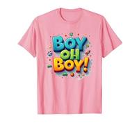 Team Boy Oh Boy! Sport giocoso & Adventure Theme Maglietta, Uomo, Rosa, L