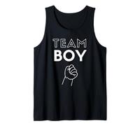 Team Boy Pugno Gender Reveal Baby Shower Party Blu Canotta
