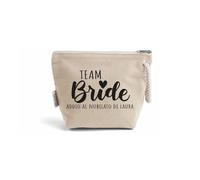 "Team bride" Coppia Pochette Donna In Cotone Riciclato Personalizzate con Nome Idea Regalo Sposa Damigelle Amiche Damine Matrimonio Nozze Addio al Nubilato Trousse Porta Trucchi Oggetti Astuccio