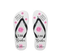 "Team Brides" Infradito Personalizzate col tuo nome e quello della Sposa Idea Regalo Mare Estate Vacanze Ciabatte da Spiaggia due Taglie 35-39 e 40-44 Donna Addio al Nubliato Amiche Damigelle Damine