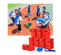 Team Building Games Set, 10 PCS Teamwork Activity Blocks, Sfide Divertenti di Gruppo, Sviluppo di competenze collaborative per Bambini e Adulti
