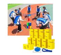 Team Building Games Set, 10 PCS Teamwork Activity Blocks, Sfide Divertenti di Gruppo, Sviluppo di competenze collaborative per Bambini e Adulti