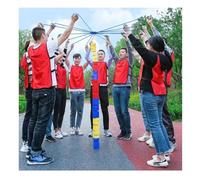 Team Building Giochi Set di Giochi con Torri di Mattoncini, Aule, Eventi Aziendali, Lavoro di Squadra, attività All'aperto, Giochi for Migliorare Le capacità Comunicative(Yellow,5PCS)