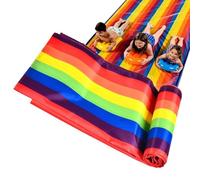Team Building Mats - Rainbow Grass Slide Mat Group Collaboration Game | Teamwork Activity Mat For Kids Teens Adults Party Lawn Birthday Camping Team Building Game