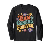 Team Conrad Retro Vintage Groovy Flower Power Vibes Retro Maglia a Manica