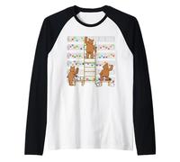 Team di Pittura dell'orso - Arte Musicale Arcobaleno Maglia con Maniche Raglan