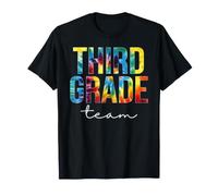 Team di Terza elementare Ritorno a Scuola Tie Dye Retro Rainbow Maglietta