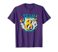 Team Eight: Edizione Regalo di Compleanno di 8 Anni Maglietta, Uomo, Viola, L