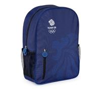 Team GB - Zaino con cerniera a forma di leone, prodotto ufficiale della squadra olimpica della Gran Bretagna, con doppio portabottiglie, colore: blu