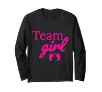 Team Girl Pink Baby Shower Gender Reveal Party Maglia a Manica