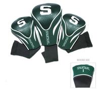 Team Golf NCAA Michigan State Spartans Contour Golf Club Headcovers (3 conteggi) numerati 1, 3, e X, adatto a driver di grandi dimensioni, utilità, club di salvataggio e fairway, foderato in velluto per una protezione extra club
