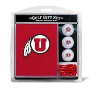 Team Golf NCAA Utah Utes Asciugamano da golf ricamato, 3 palline da golf e set regalo con asciugamano da golf ricamato, 3 palline da golf e 14 tee da golf regolamento, asciugamano pieghevole a tre