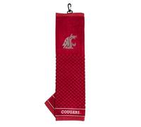 Team Golf NCAA Washington State Cougars - Asciugamano da golf ricamato, motivo scrubber a scacchi, logo ricamato