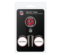 Team Golf NFL Atlanta Falcons Divot Tool con 3 marcatori per Palline da Golf, i marcatori Sono smaltati magnetici Rimovibili su Entrambi i Lati, Multicolore
