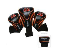 Team Golf NFL Cincinnati Bengals Contour Golf Club Headcovers (3 conteggi) numerati 1, 3, e X, adatto a piloti di grandi dimensioni, utilità, club di salvataggio e fairway, foderato in velluto per una protezione extra club