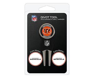 Team Golf NFL Cincinnati Bengals Divot Tool Pack con 3 marcatori per Palline da Golf Divot Tool con 3 pennarelli per Palline da Golf, i pennarelli Sono smontabili magnetici a Doppia Faccia smaltati