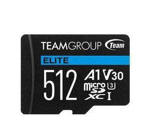 Team Group ELITE A1 512 GB MicroSDXC UHS-I (Team Elite A1 512GB Micro SDXC UHS-1 Flash Card with Adapter [for Android & 4K]) NEW