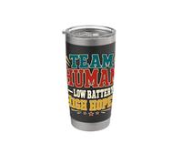 Team Human Batteria Bassa Alta Speranza Divertente Ottimista Bicchiere termico in acciaio inox doppia parete