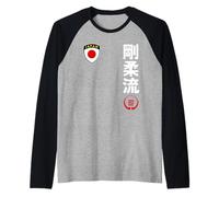 Team Karate Goju Ryu Japan Flag Kanji Japanese Martial Arts Maglia con Maniche Raglan