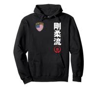 Team Karate Goju Ryu USA Flag Kanji Japanese Martial Arts Felpa con Cappuccio